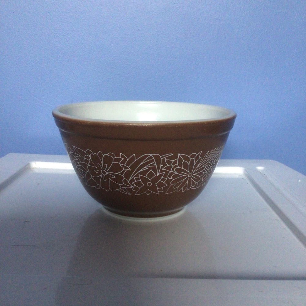 Brown Vintage Pyrex Woodland Mixing Bowl